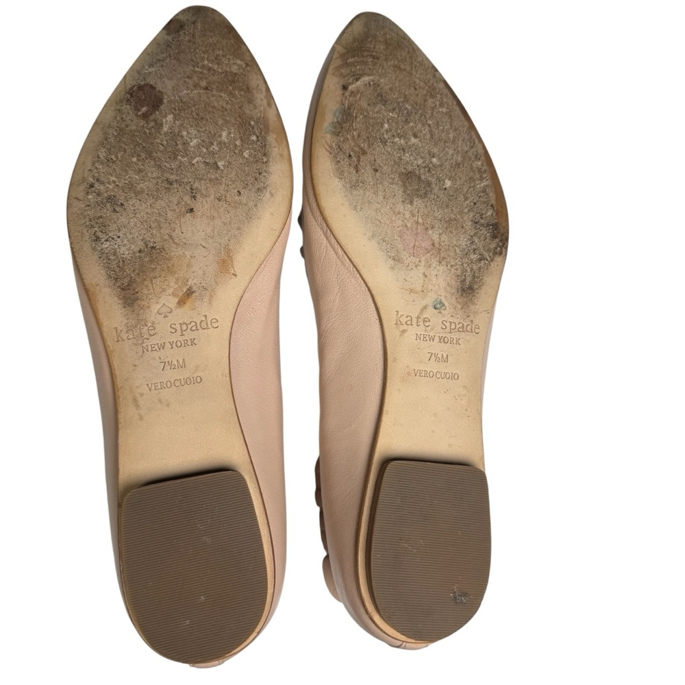 Kate Spade Nicole Blush Pink Leather Pointed Flats 7.5 - Picture 9 of 9